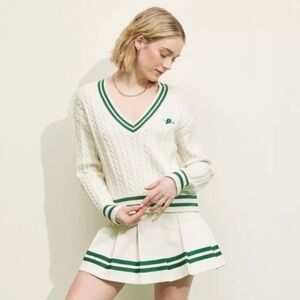 NWT Target x Prince Pickleball Women's Cable Knit‎ Pullover - Cream